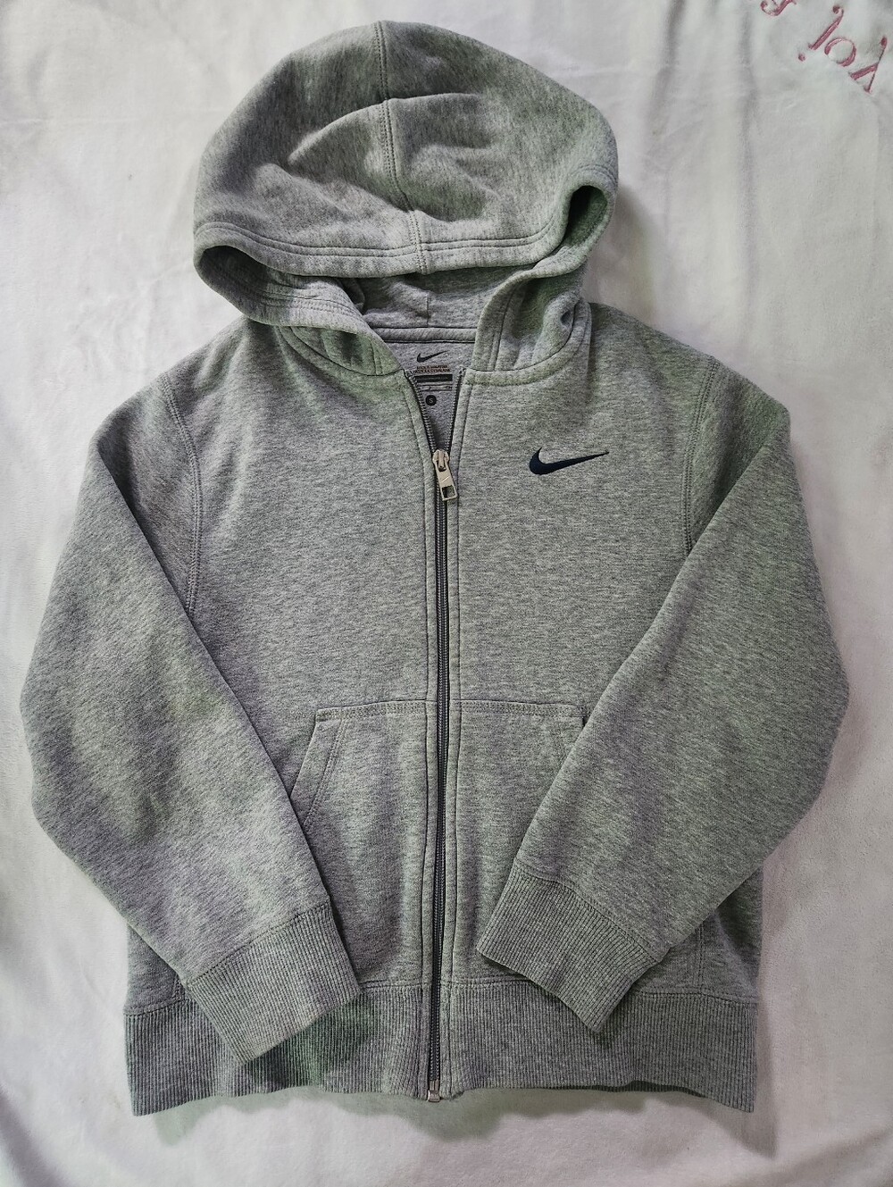 Nike Youth Gray Hooded Zip Up Sweatshirt